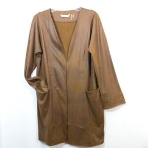 NWOT Soft Surroundings faux suede cardigan duster jacket P Large